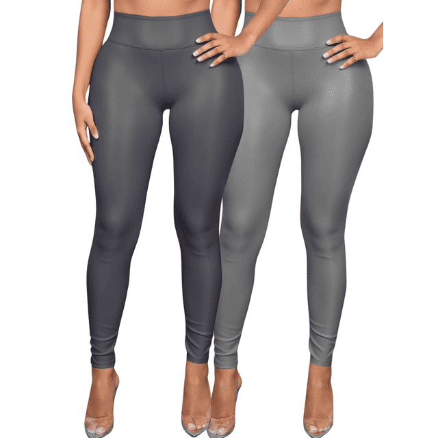 Set De Dos Leggins Moda Elegante Casual Mujer Vinipiel