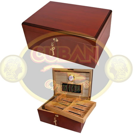 Cuban Crafters Clasico Rojo Cherrywood Cigar Humidor for 100 (Best 100 Cigar Humidor)