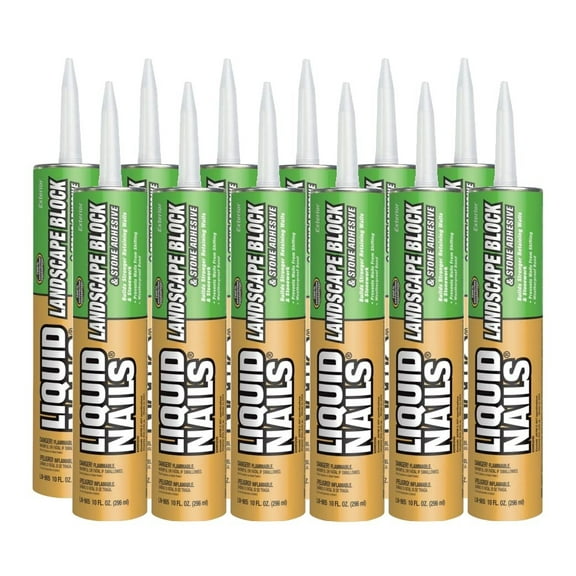 Liquid Nails LN-905 12 Pack Landscape Block Adhesive Low-VOC, Tan