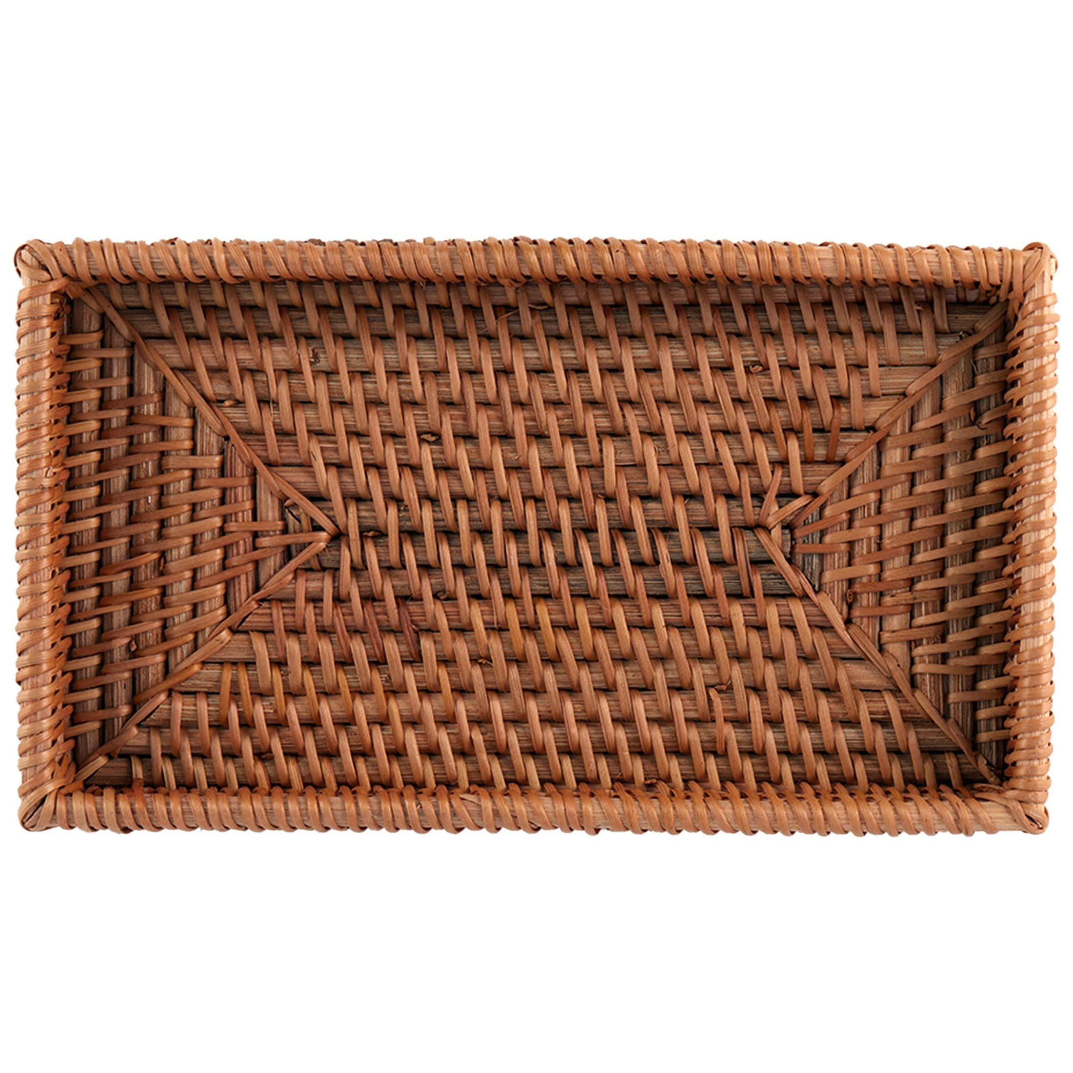 (3 pack) Better Homes & Gardens Brown Rattan Bathroom Cosmetic & Toiletry Tray