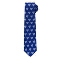 thumbnail image 3 of Jacob Alexander Happy Valentine's Day Big White Hearts Pattern Extra Long Neck Tie for Big and Tall Men - Blue, 3 of 7