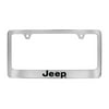 Jeep Wordmark Chrome Plated Metal License Plate Frame Holder