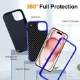 thumbnail image 5 of Dteck Case with Tempered Glass Screen Protector for iPhone 15,Shockproof Rubber Case Compatible with MagSafe Hybrid PC Full Body Protection Cover,Navyblue, 5 of 6