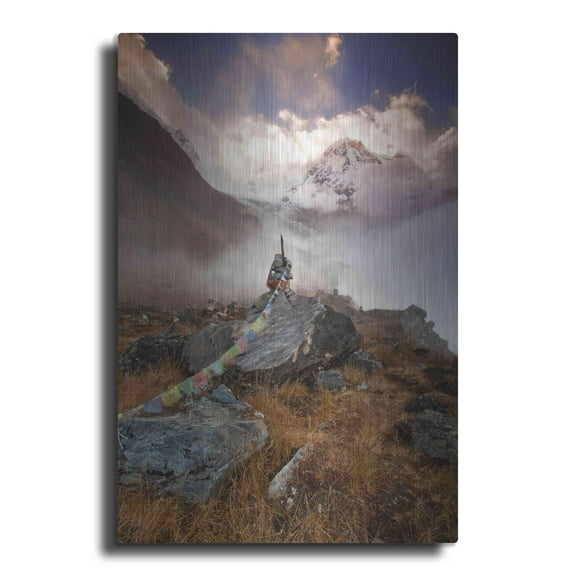 Luxe Metal Art 'Annapurna South' by Everlook Photography, Metal Wall Art, 12"x16"