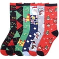 thumbnail image 4 of ToBeInStyle Women's Pack of 6 Fashion Printed Crew Sock - X-Mas Classics, 4 of 4