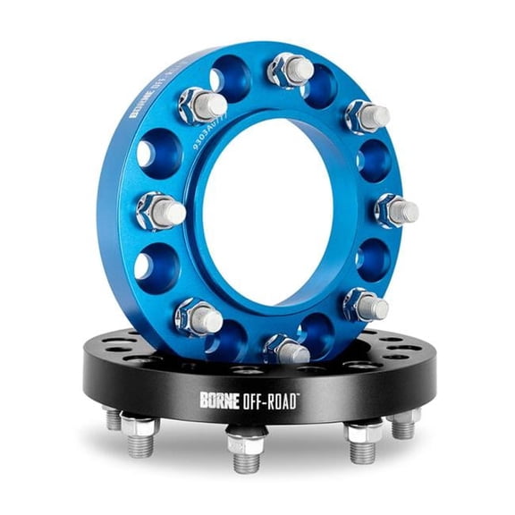Borne Off-Road Wheel Spacers  8X165.1  121.3mm Center Bore  M14 X 1.5  45mm Thick  Blue
