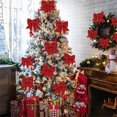 thumbnail image 5 of Red Glitter Ribbon Bow Tie Christmas Tree Shiny Bow Glitter Twist Tie Bows Christmas Bow for Xmas Tree Party Wedding Birthday Festival Wreath Ornaments Gift Box Wrapping (24 Pcs, 5.5 inch), 5 of 9