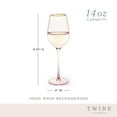 thumbnail image 4 of Twine Rose White Wine Glasses for Holiday, Birthday Gifts, Set of 2 14 oz, 4 of 8