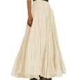 thumbnail image 3 of NANAIQ Maxi Skirts for Women 2025 - Long Flowy Pleated Pure Color Skirt, Casual Soft Casual Beach Skirt, Spring Summer Trendy Skirts for Women Daily Wear Beige XL, 3 of 9