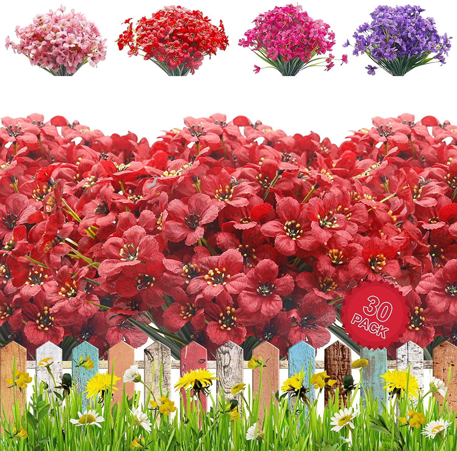 Artificial Tulips 12pcs Outdoor Fake Tulips Flowers Real Feel Flowers  Greenery Plants for Home Windowbox Porch Garden Farmhouse Barn Deocr(Red)