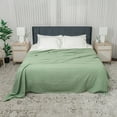 thumbnail image 6 of Comfy Cubs 100% Cotton Waffle Weave Blanket - Soft Lightweight Blankets (Sage, 108" X 90"), 6 of 7