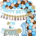 thumbnail image 2 of Milk and Cookies 1st Birthday Party Decorations for Boy Balloon Garland Arch, High Chair Banner, Cookie One Cake Topper, 1st Birthday Photo Banner, Light Blue First Birthday Party Supplies, 2 of 7