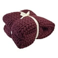 thumbnail image 4 of Donna Sharp Chunky Knitted Merlot Throw, 4 of 9