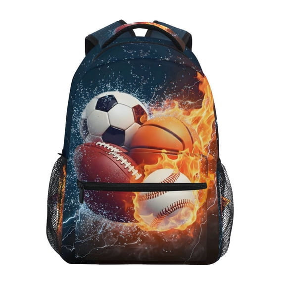 ALAZA Basketball Soccer Ball Baseball Pattern School Backpack Elementary Stylish Bookbag Laptop Bags Travel Daypack