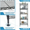 thumbnail image 5 of 5 Tier Wire Shelving Metal Rack Adjustable Unit Storage Shelves for Laundry Bathroom Kitchen Pantry Closet, Changeable Assembly Floor Standing Storage Shelves, 19.68"Lx11.81"Wx53.54"H, Black, 5 of 13