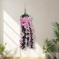 thumbnail image 5 of JeashCHAT Artificial Hanging Flowers Fake Hanging Plants Violet Vines Silk Orchid Spring Summer Floral Bouquets with Green Leaves for Wedding Porch Indoor Outdoor Garden Patio Decor, 5 of 6