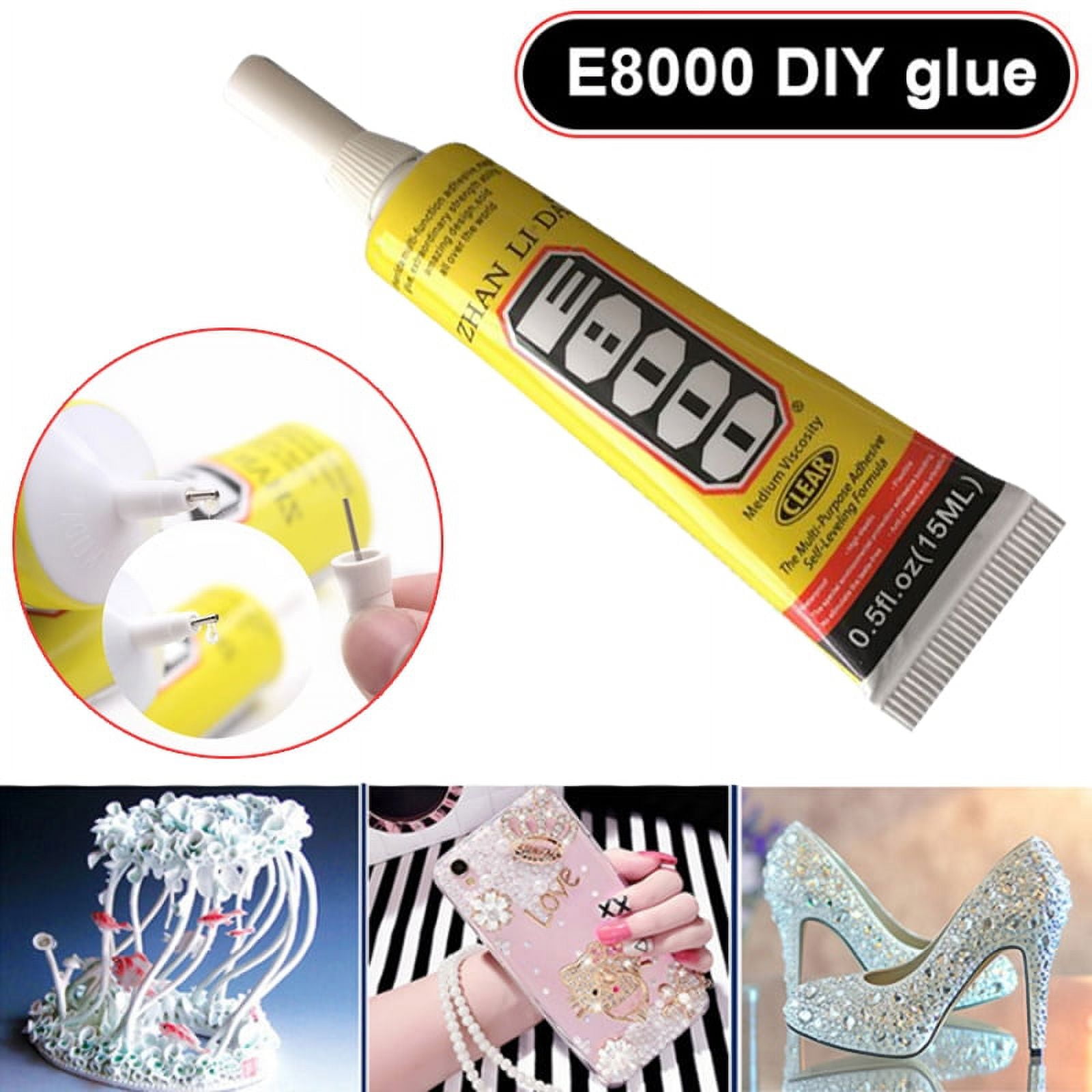 MMOBIEL E-8000 Multipurpose High Performance Industrial Glue Semi Fluid  Transparent Adhesive Incl. Precision Tips for Clean Working (50ML / 1,68  oz) : : Tools & Home Improvement