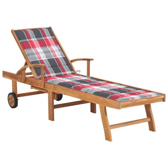 vidaXL Patio Sun Lounger Natural Wood Fine Sanded Teak Wood Large