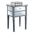 thumbnail image 2 of Convenience Concepts Gold Coast Mayfair 2 Drawer End Table, Antique Silver/Mirror (18" x 14" x 24"), 2 of 3
