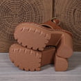 thumbnail image 6 of Samdudou Heels for Women Open Toe High Chunky Block Heel Elevated Sole T-Strap Thong Wide Ankle Cuff Buckle Closure Dressy Party Shoes, 6 of 9