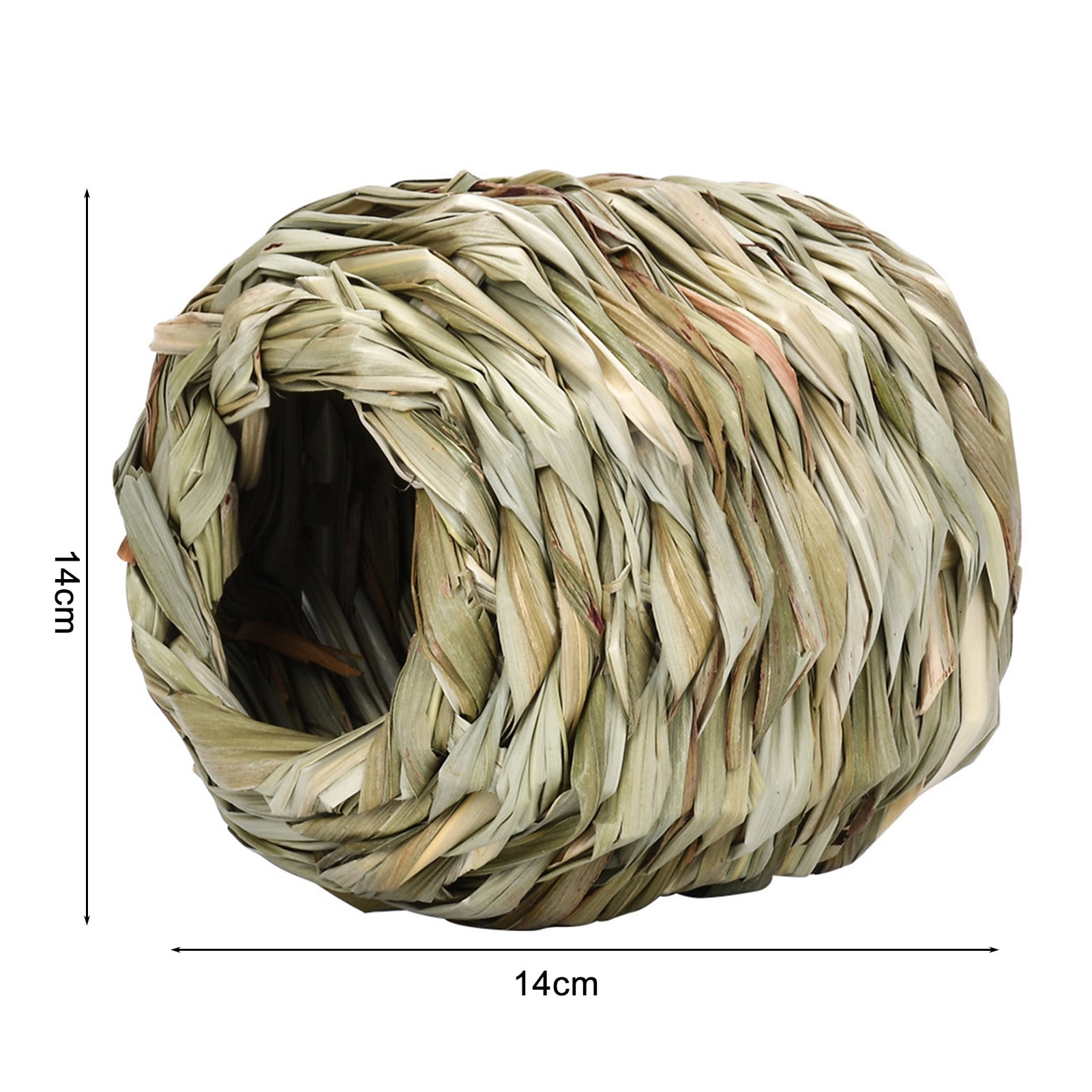 DOPI Hamster Nest Tunnel Shape Grinding Teeth Grass Woven Small Animal Bunny Hut Toy Pet Supplies