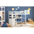 thumbnail image 4 of Euroco Twin Loft Bed with Desk for Kids Teens, White, 4 of 15