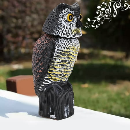 Rotating Head Owl Decoy Protection Repellent Bird Pest Scarer Scarecrow Garden , Decoy Pest, Predator (Best Predator Decoy On The Market)