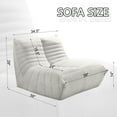 thumbnail image 6 of 39" Bean Bag Chair Set of 2 for Adults, Sofa with Ergonomic Design, Reading Chair with High Resilience Sponge, Non-Deformable, Floor Chairs with Backrest, Lazy Sofa Chair for Bedroom, Gray+Orang, 6 of 6