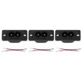 thumbnail image 1 of C8 Panel Mount Plug Adapter AC 250V 2.5A 2P IEC Plug Power Straight W 2 Wire 3 Pcs, 1 of 4