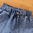 thumbnail image 4 of yocbz Girls Jeans Girls Parachute Cargo Pants Girls Denim Shorts Comfortable Soft Breathable Stylish Solid Color Perfect For Summer Blue,7-8 Years, 4 of 4