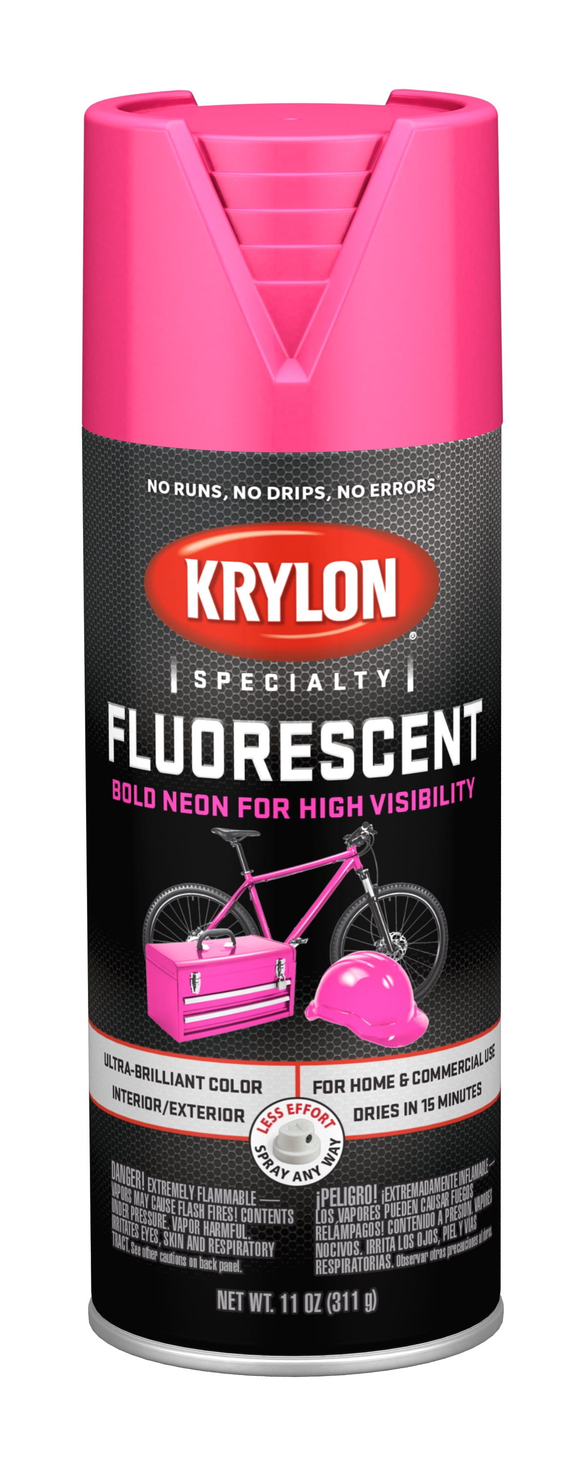 Krylon Fluorescent Spray Paint, Cerise, 11 oz.