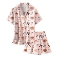 thumbnail image 4 of FYDUU Girls Pajamas Children's Halloween Pajama Set 2 Piece Short Sleeve Button Down Shirt and Shorts Soft Sleepwear Outfit 10-11 Years, 4 of 4
