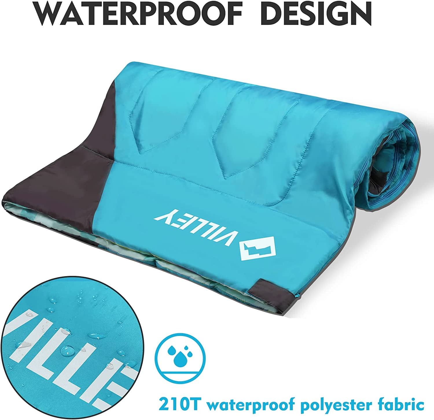 Camping Sleeping Bag with Carrying Bag, Lightweight 3-Season Sleeping Bag for Adults & Kids, for Backpacking, Hiking, Spring Summer Fall Use