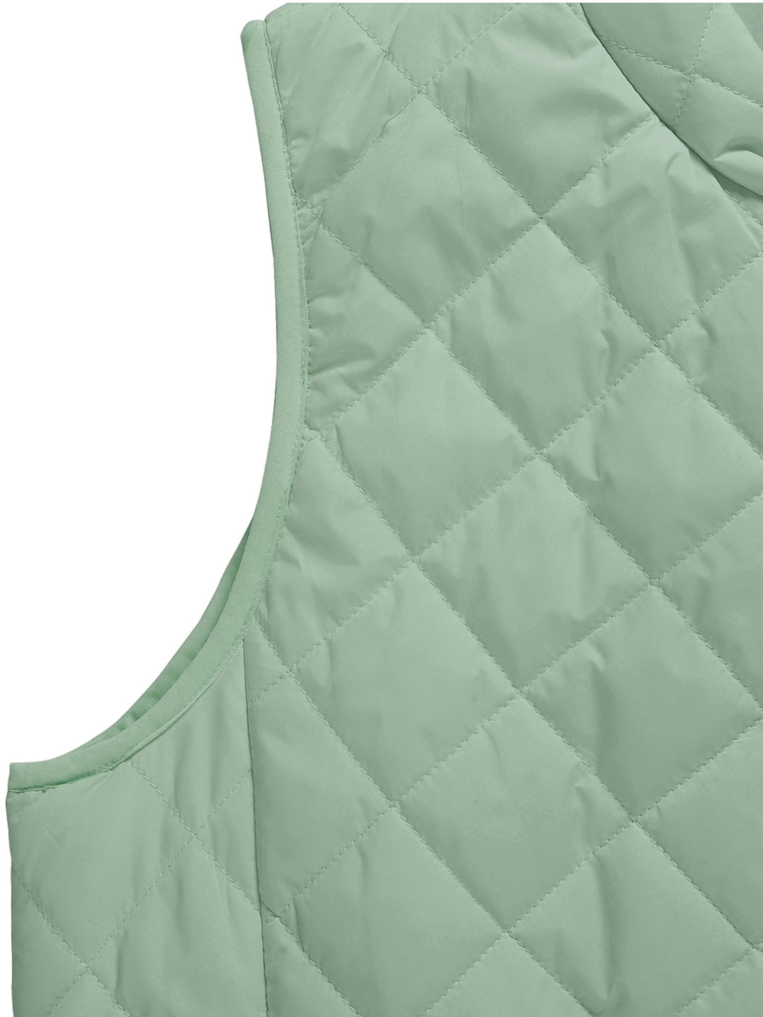 DARING DIVA Women's Zip Stand Collar Quilted Padded Vest M Dusty Green
