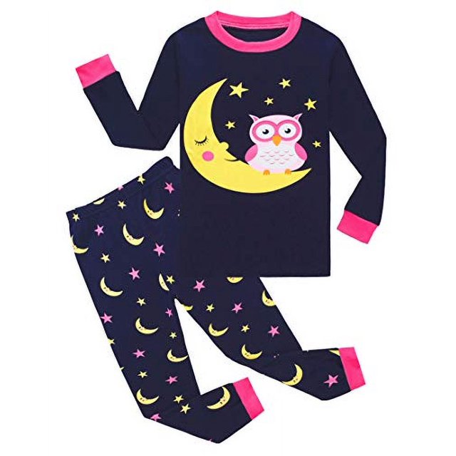 Pyjama à Manches Longues pour Grandes Filles Owl 100 % Coton Taille 8