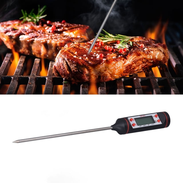 Termómetro de cocciónico digital, Léase Instantánea de Carne de Carne Digital de Sonda Larga Duradera para BBQ