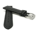 thumbnail image 3 of Bandini 18mm Mens Leather Watch Band Strap - Black - Buffalo Pattern - Classic, 3 of 5