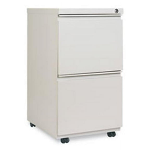 14.87 x 19.12 in. Two-Drawer Metal Pedestal File with Full-Length Pull - Light Gray