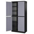 thumbnail image 6 of AUHUP 4 Doors Garage Storage Cabinets with 3 Adjustable Shelves, 71"H Locking Steel Storage Cabinet for Home Office, Garage,Warehouse,Workshop (Black Gray), 6 of 7