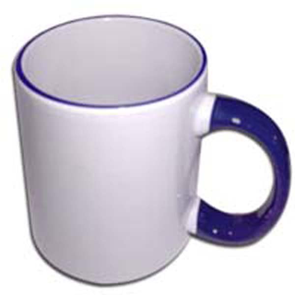 INTBUYING 36 Pcs 11oz Tasse à Poignée Bord Bleu Foncé Presse à Chaud Transfert Petite Entreprise