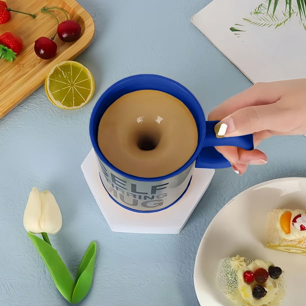 Vaso Mezclador De Plástico Taza eléctrica automática azul para mezclar café con agitador magnético para leche y café (1 unidad) JASKFLY