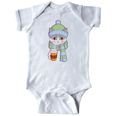 

Inktastic Cute Grey and White Cat in Scarf and Hat Gift Baby Boy or Baby Girl Bodysuit