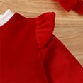 thumbnail image 6 of SuTry Girls Christmas Plush Princess Dress with Bow Headband and Sash Belt Festive Glitter Party Outfit Set for Kids 1-5 Years(Red,12 Months), 6 of 7
