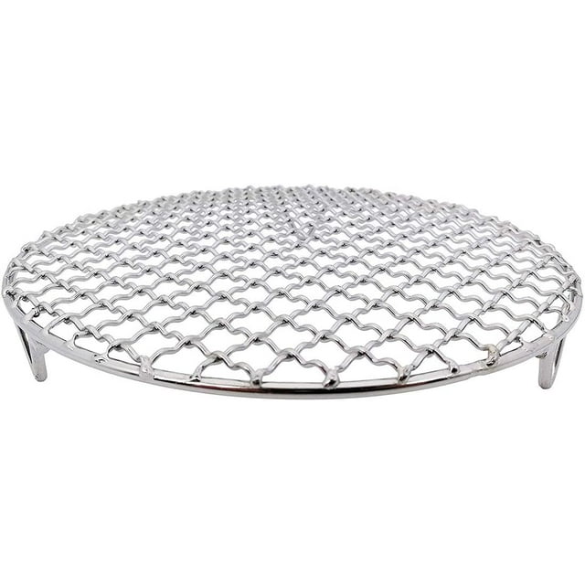 1Pack Multi-Purpose Round Stainless Steel Cross Wire Steaming Cooling Barbecue Rack/Carbon Baking Net/Grill/Pan Grate with Legs(6.5Inch Dia),Perfect for Christmas, Halloween