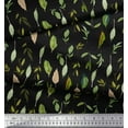 thumbnail image 3 of Soimoi Black Cotton Duck Fabric Flower Leaves Print Fabric by Yard 44 Inch Wide, 3 of 3