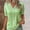 Green, variant on WHLBF Womens Tops Plus Size V-Neck Short Sleeve Lace Solid Color Casual Blouse