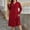 *Red, variant on ClodeEU Women's Plus Size Long Sleeve Lapel Neck Half Zip Dress,Casual Trendy Loose Dress Gray,Womens Plus XXXXXL