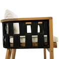 thumbnail image 6 of Christopher Knight Home Acacia Wood Outdoor Dining Chairs Set of 2, Teak Finish with Cream Cushion & Black Rope, 6 of 10