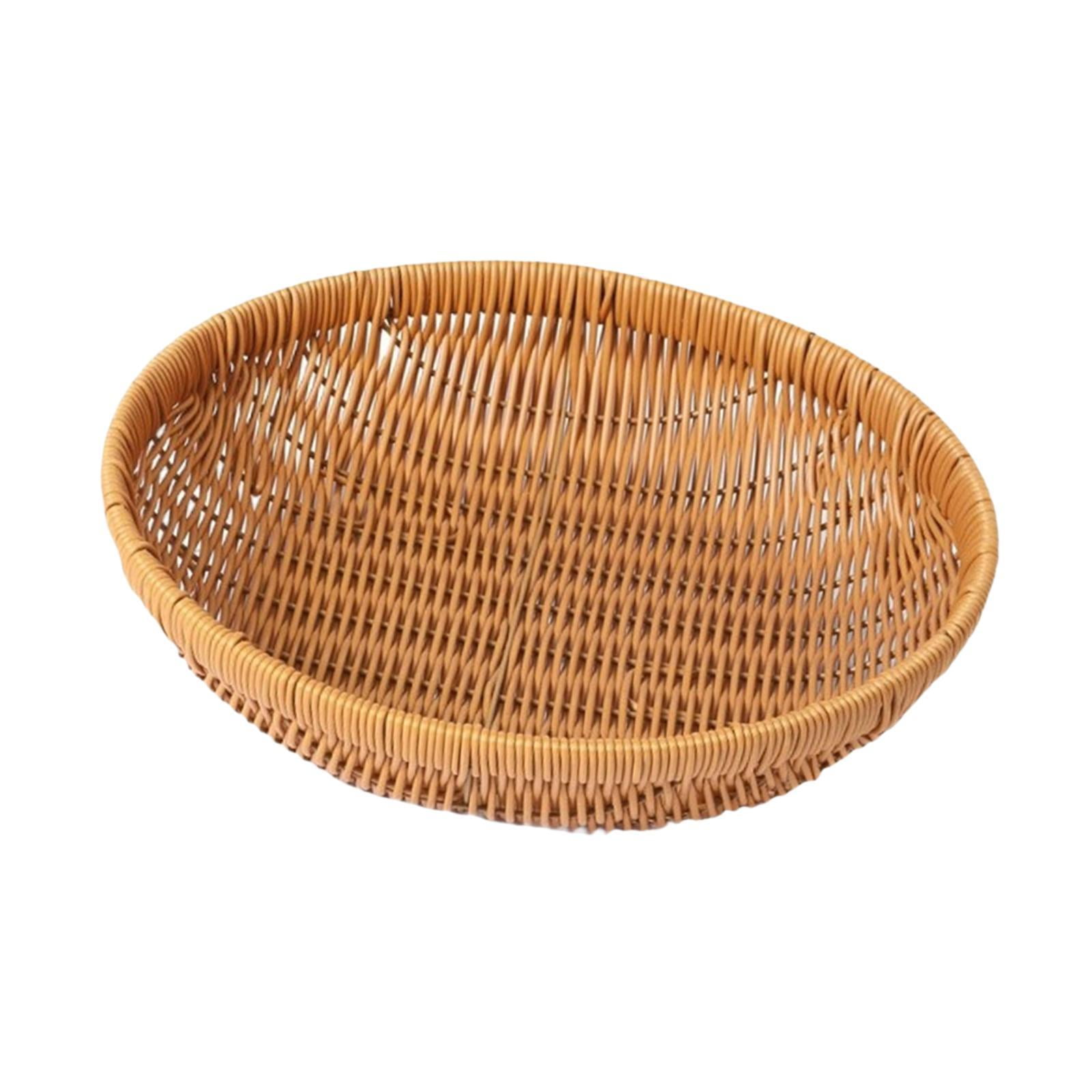 Lot De 2 Paniers De Rangement Tressés à Main - Plateau En Corde De Papier, 2 Tailles (S: 24x6.5cm, L: 30.5x7cm), Déco Naturelle