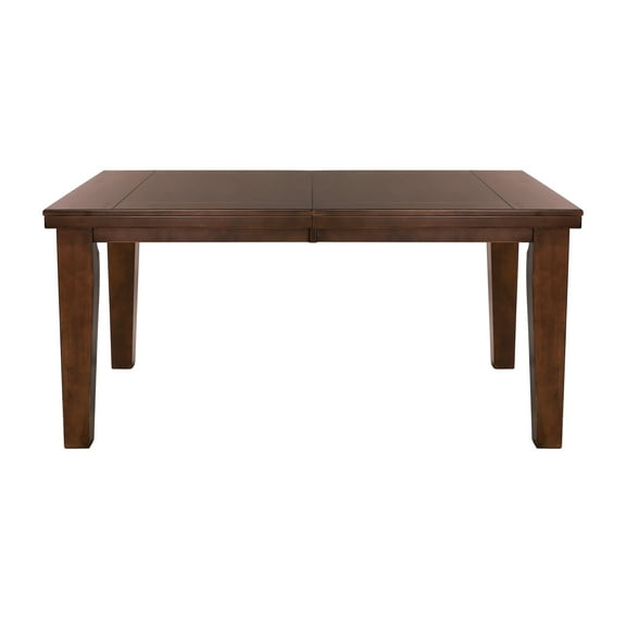 Contemporary Rectangular Dark Oak Finish Dining Table With Self Leaf, Holds 6 Seats Extension Leaf For 6 Room
